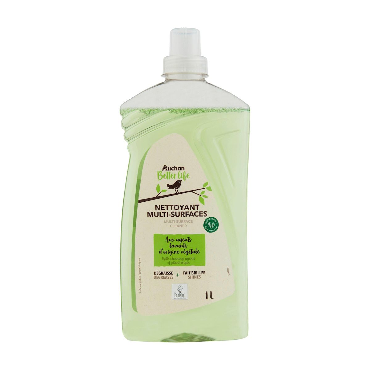 AUCHAN BETTER LIFE Nettoyant liquide multi-surfaces thym laurier 1l