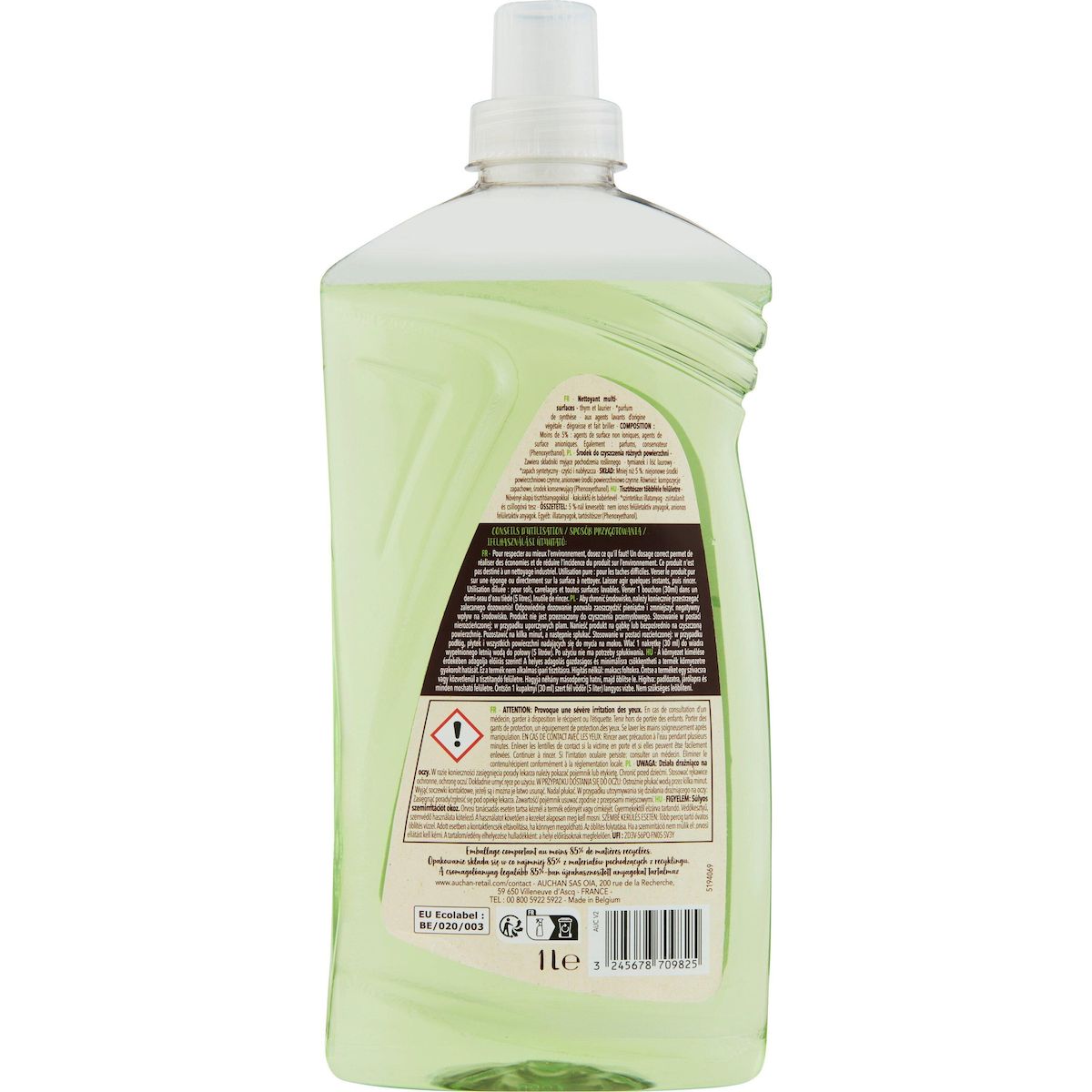 AUCHAN BETTER LIFE Nettoyant liquide multi-surfaces thym laurier 1l