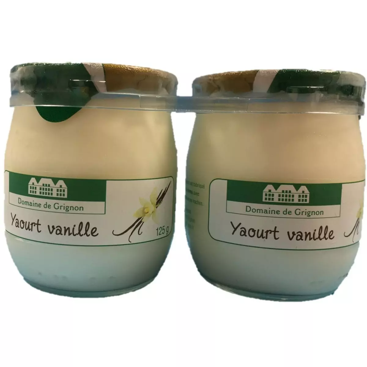 DOMAINE DE GRIGNON Yaourt à la vanille pot en verre 2x125g