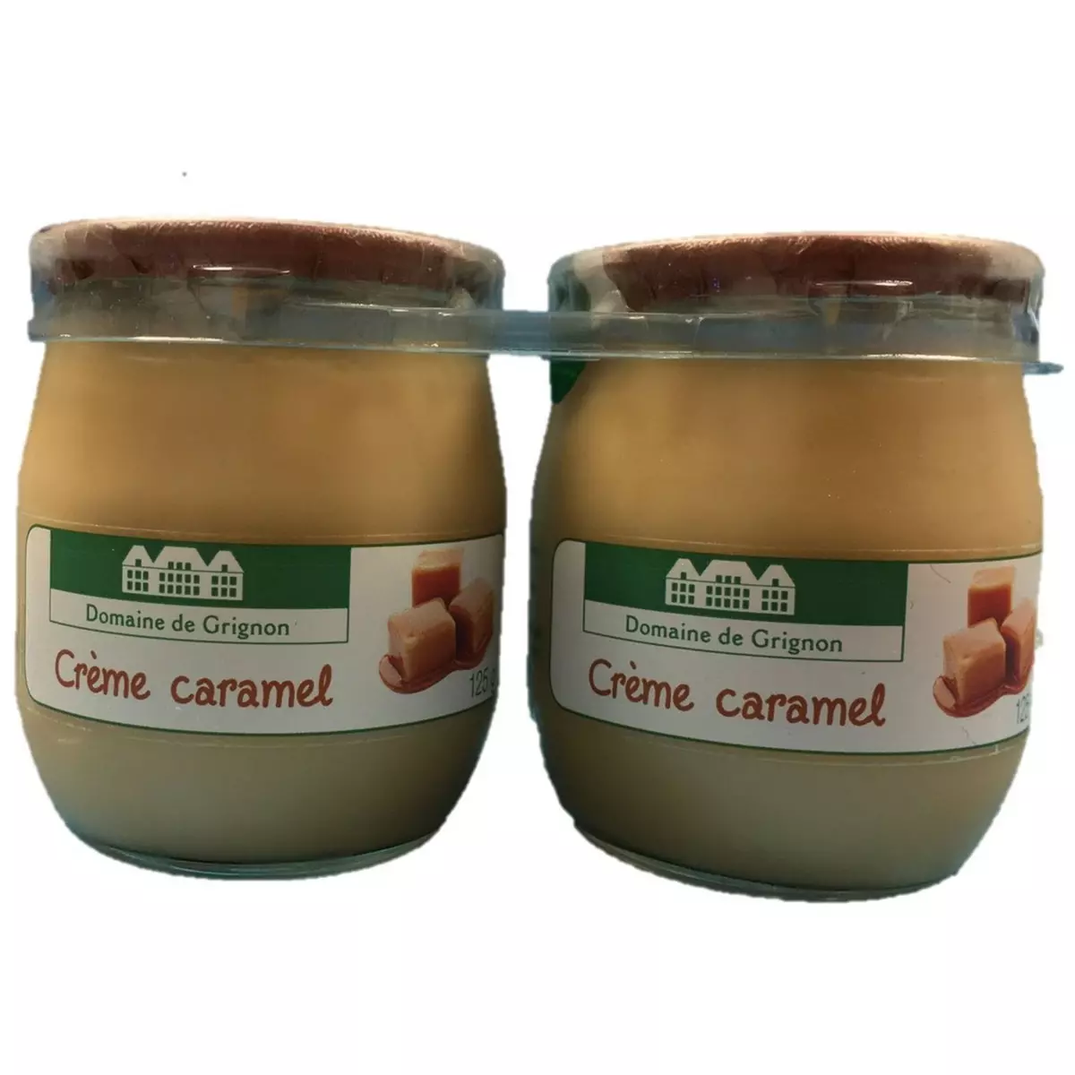 DOMAINE DE GRIGNON Crème dessert au caramel pot en verre  2x125g