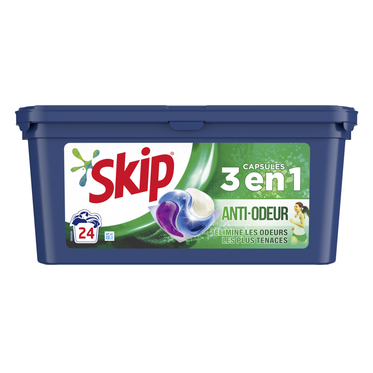 SKIP Capsules de lessive 3 en 1 anti odeur 26 capsules
