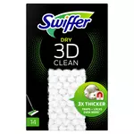 SWIFFER 3D Clean lingettes balai attrape poussière 14 lingettes