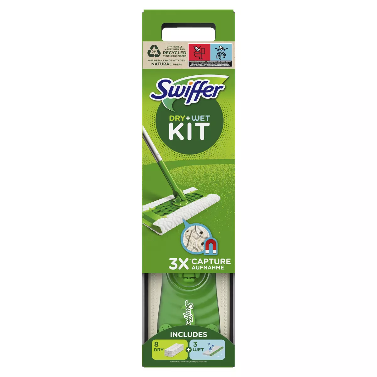 SWIFFER Dry+Wet Kit Balai + lingettes humide 1 balai + 11 lingettes 1 kit