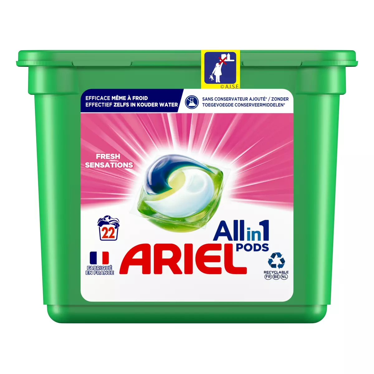 Ariel All-in-1 PODS, Lessive Liquide En Capsules…
