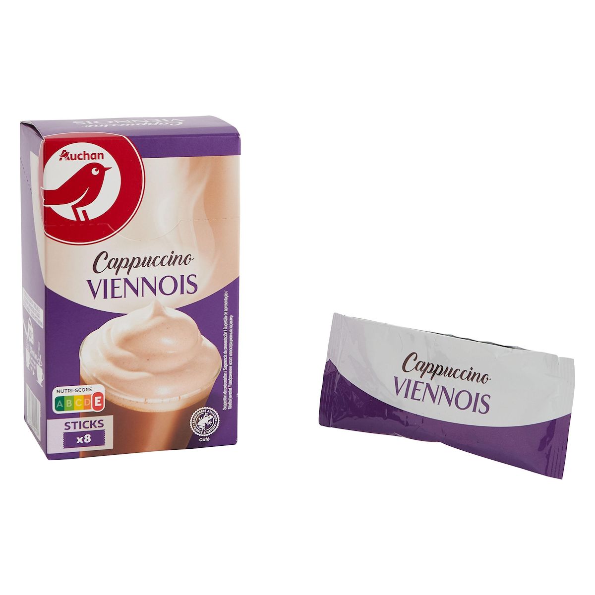 AUCHAN Cappuccino viennois en sticks 8 sticks 150ml