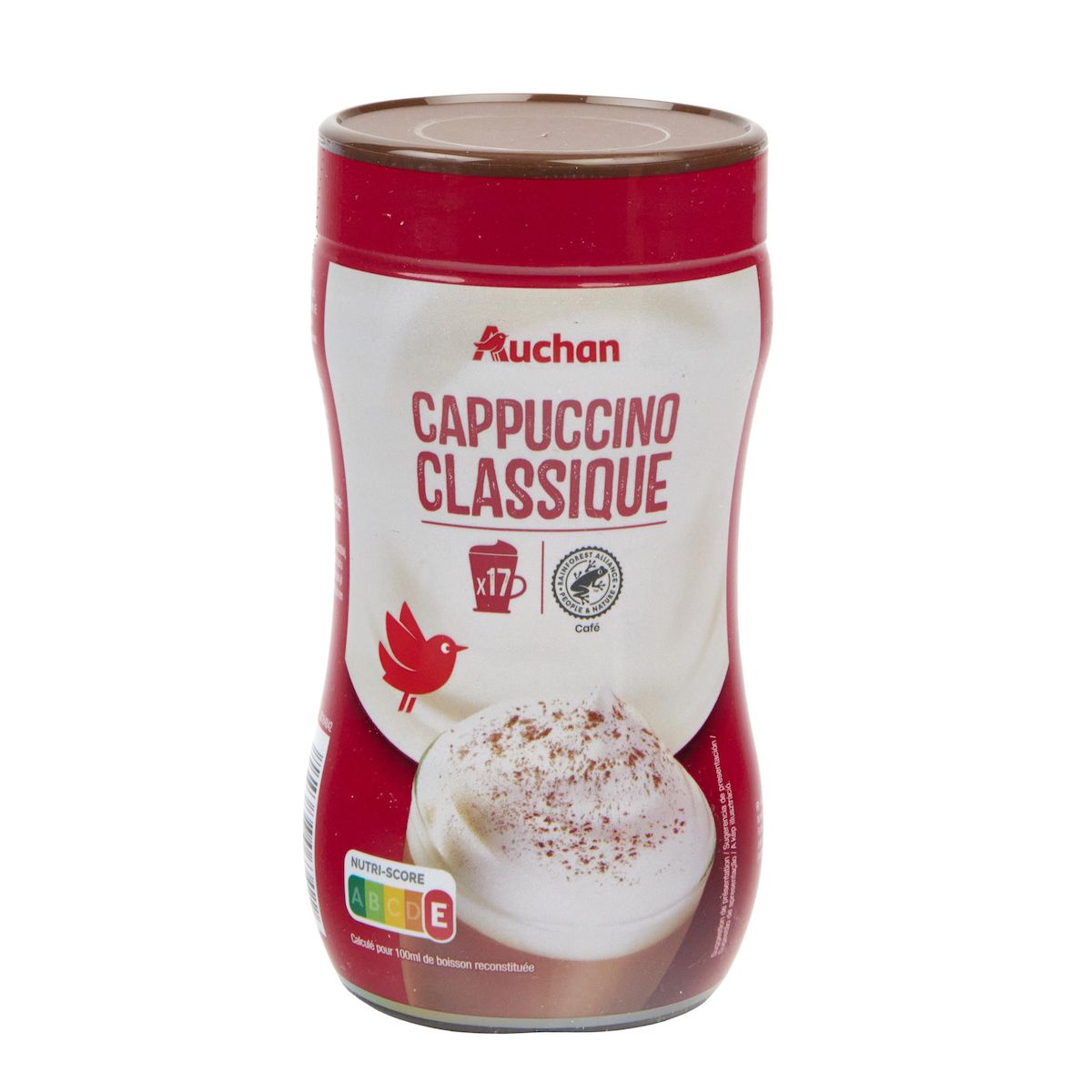 AUCHAN Café soluble cappuccino classique 17 tasses 250g