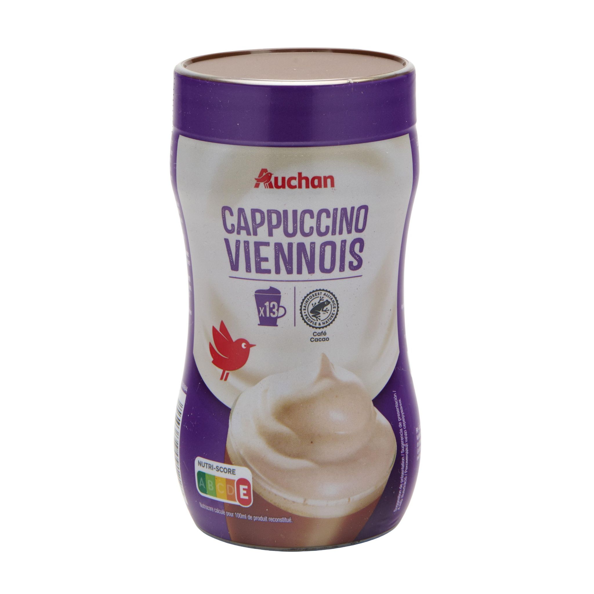 Voir la diapositive 2 : AUCHAN Café soluble Cappuccino viennois 250g