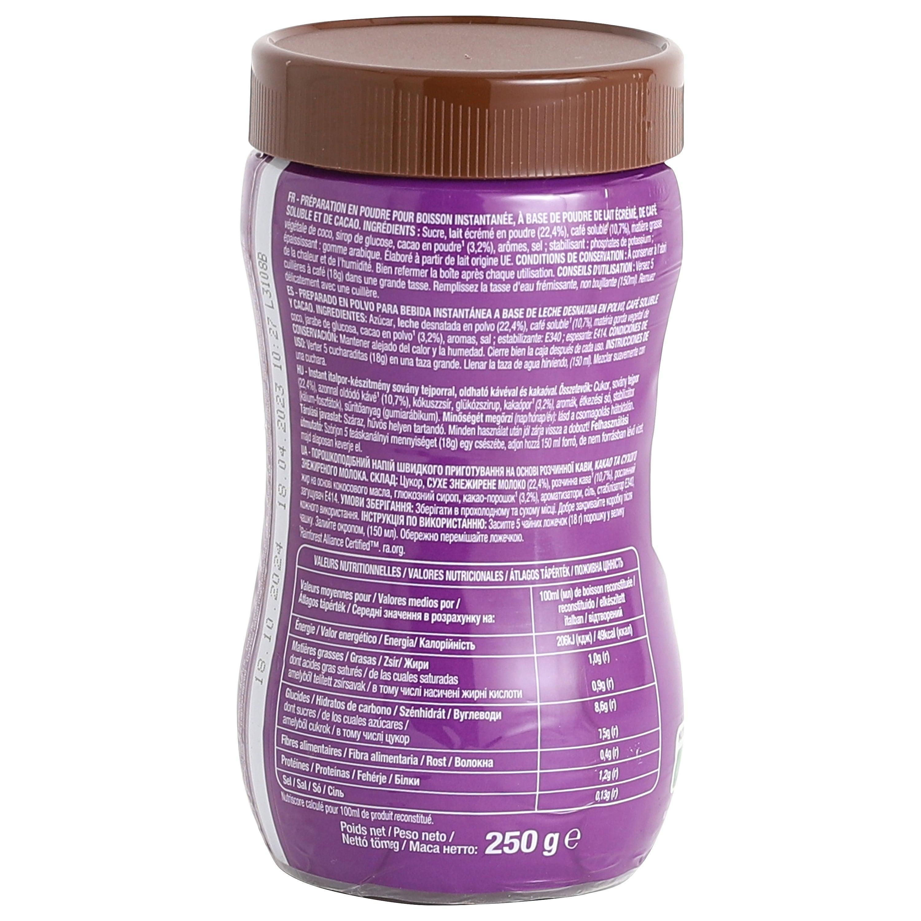 Voir la diapositive 3 : AUCHAN Café soluble Cappuccino viennois 250g