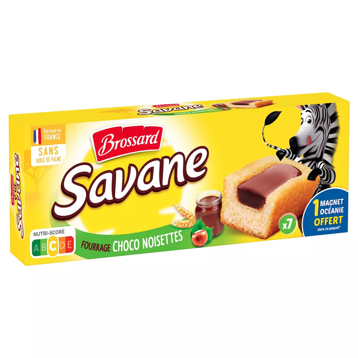 BROSSARD Savane gâteaux fourrés chocolat noisettes 7 pièces 189g