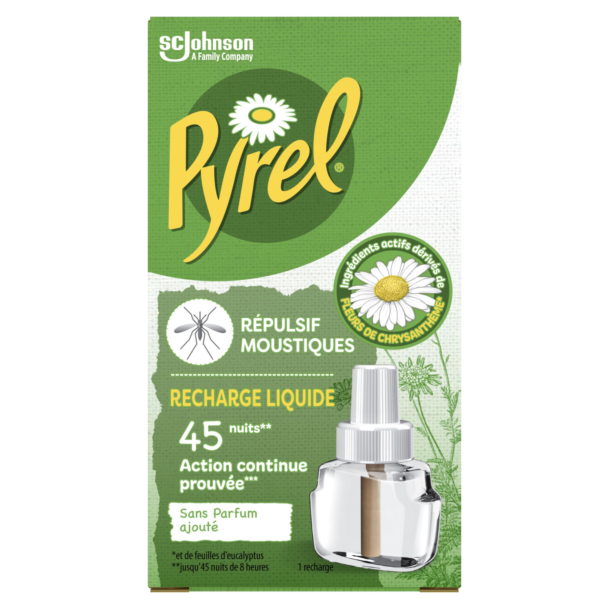 PYREL Recharge diffuseur électrique anti-moustiques 1 recharge