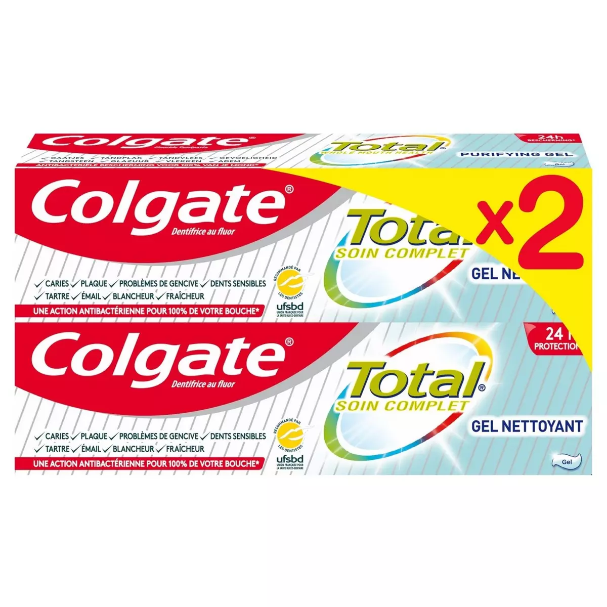 COLGATE Total Dentifrice soin complet  2x75ml