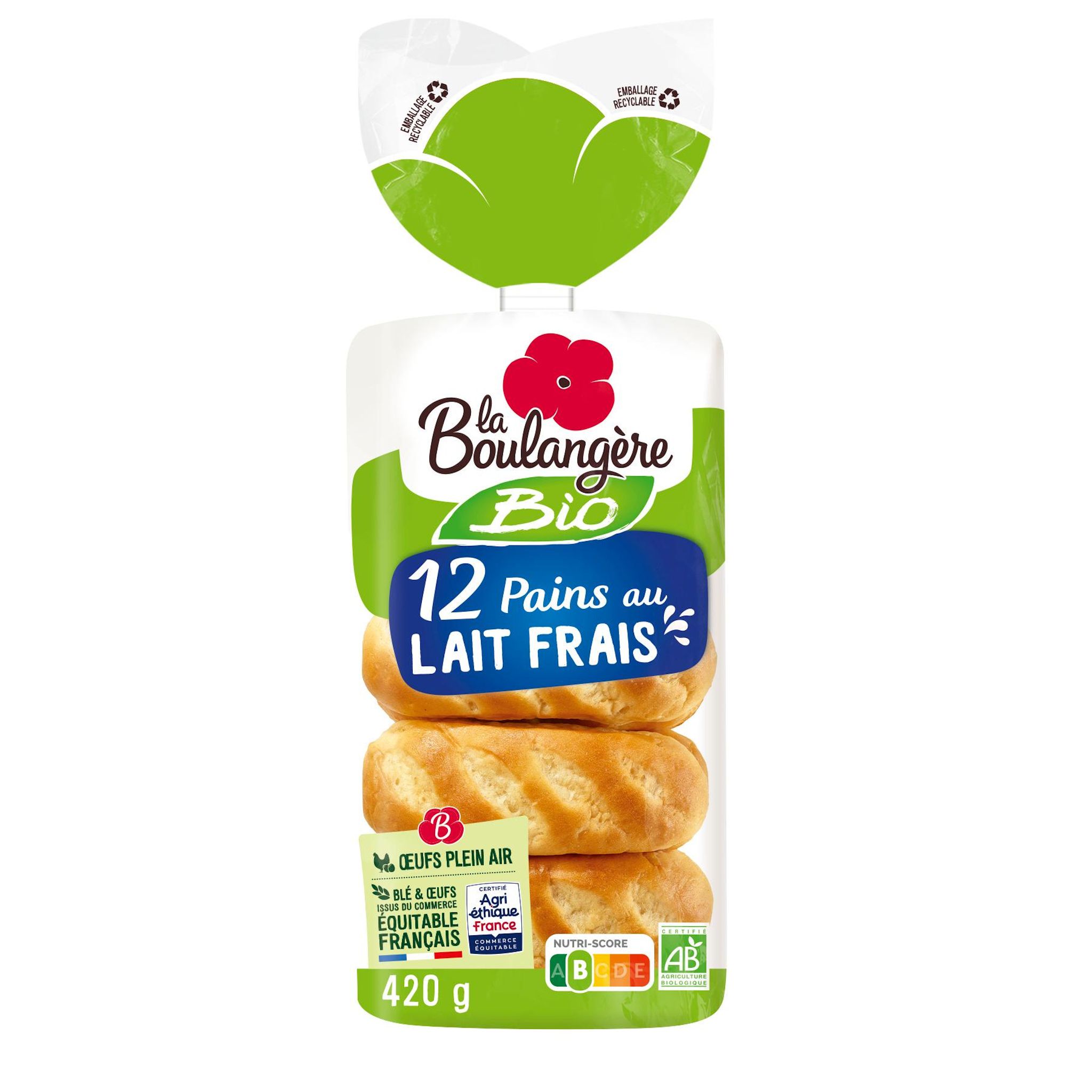 LA BOULANGERE Pains au lait frais 12 pièces 420g