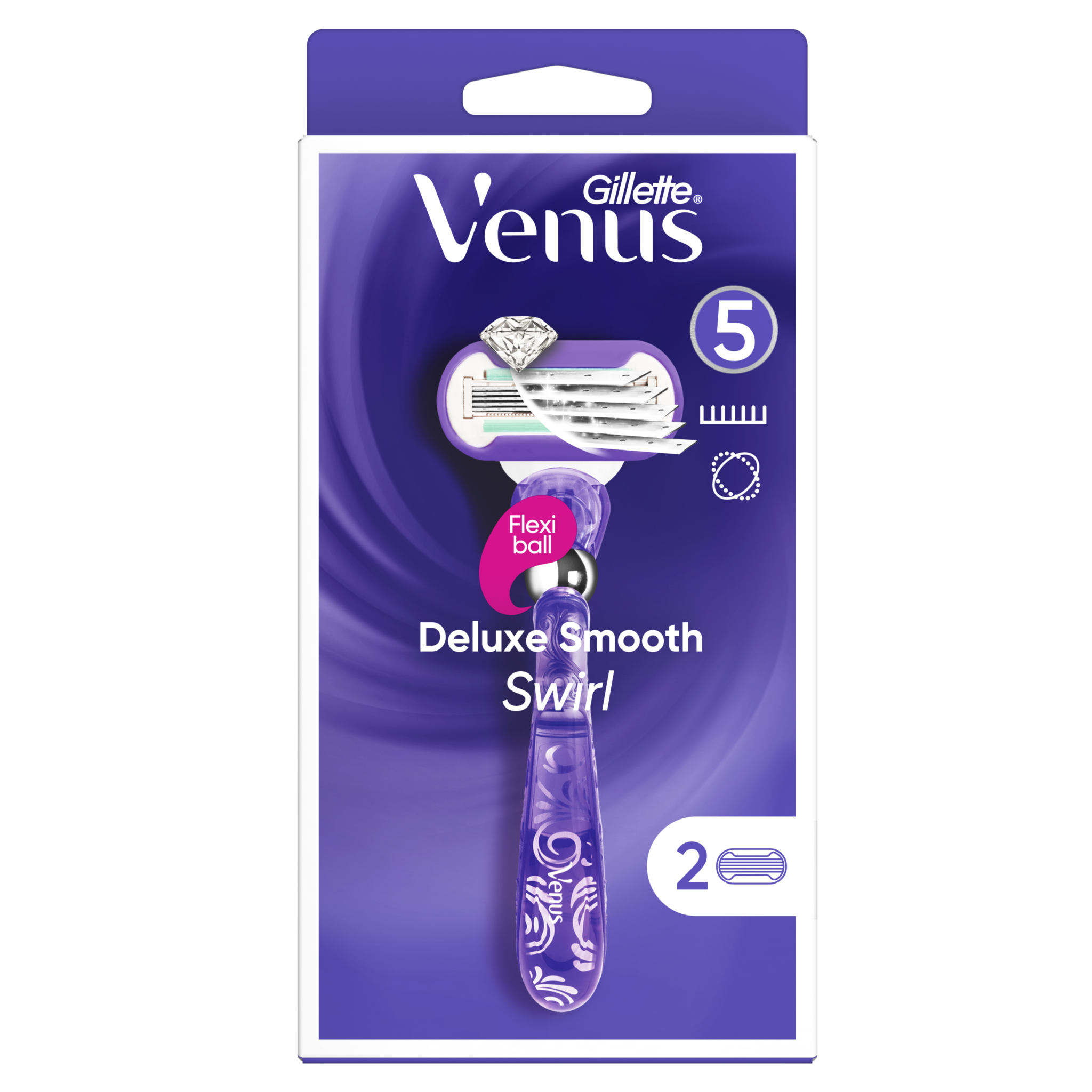 VENUS Deluxe smooth swirl rasoir 5 lames flexi ball 2 recharges 1 rasoir