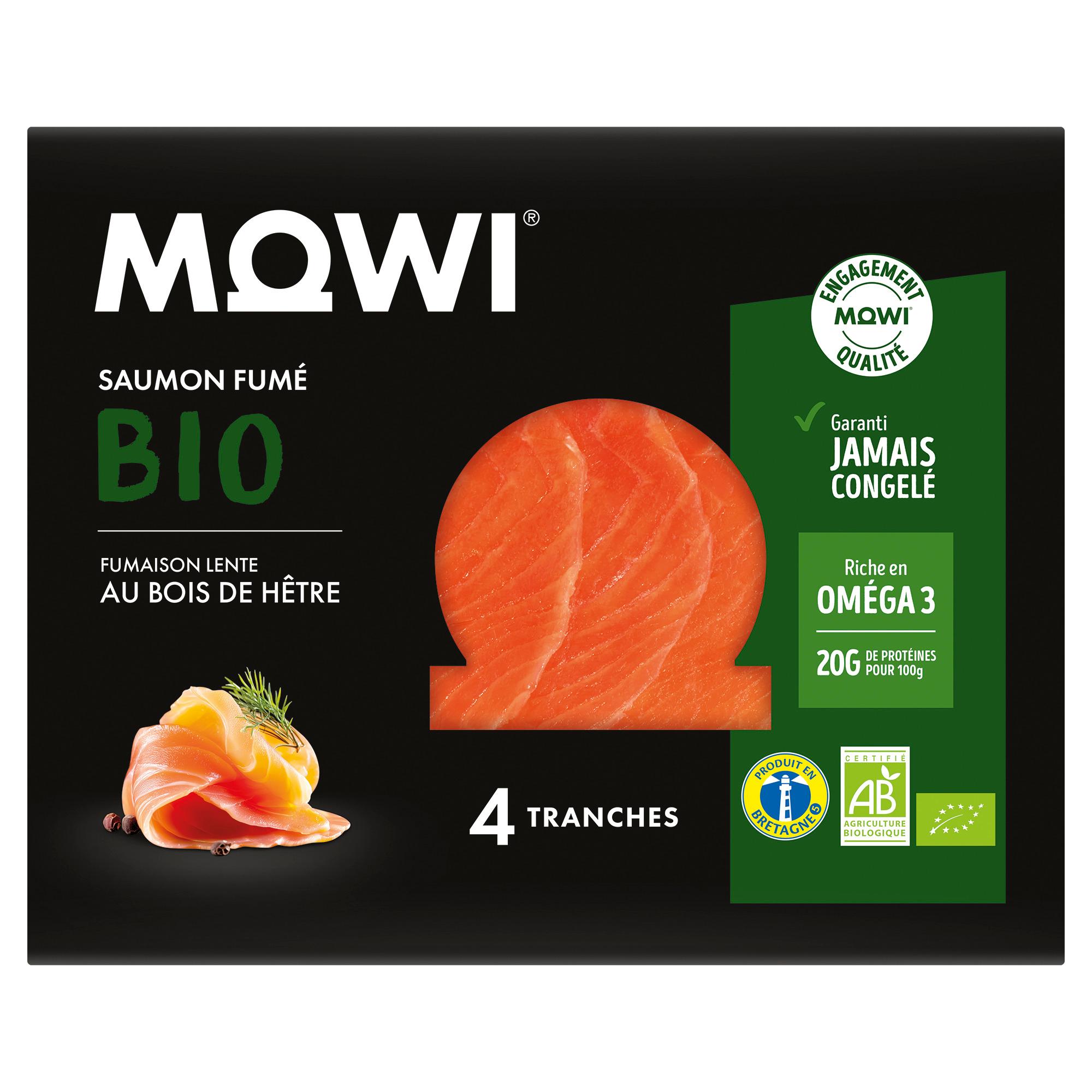 MOWI Saumon fumé bio 4 tranches 110g
