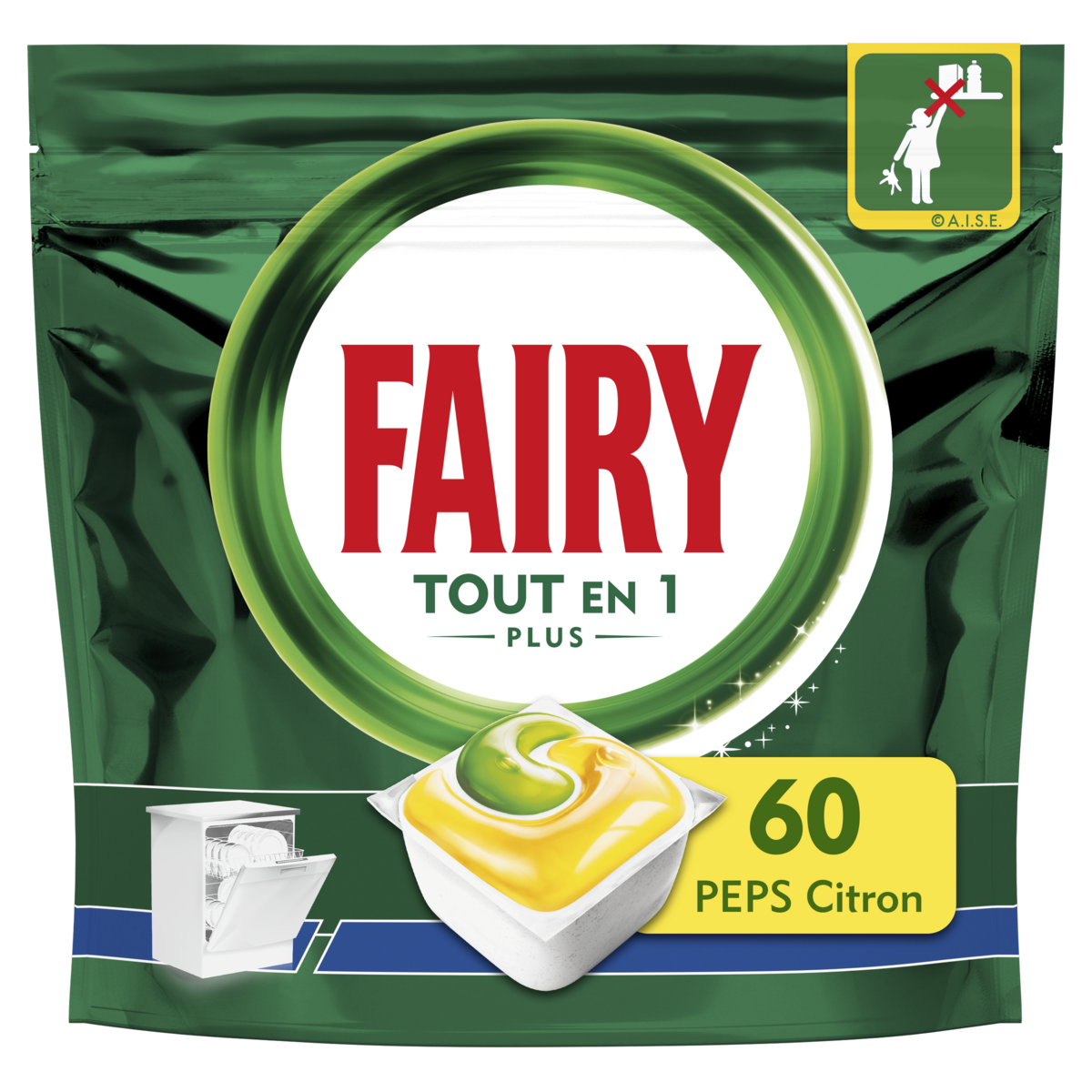 FAIRY Capsules lave vaisselle tout en un plus 60 capsules