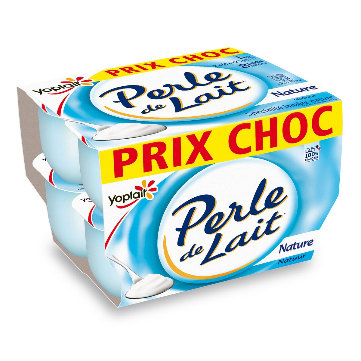 PERLE DE LAIT Yaourt nature 8x125g