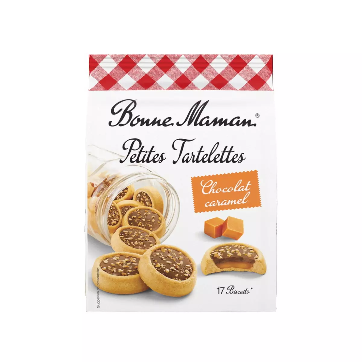 BONNE MAMAN Petites tartelettes biscuits chocolat caramel 17 biscuits 250g