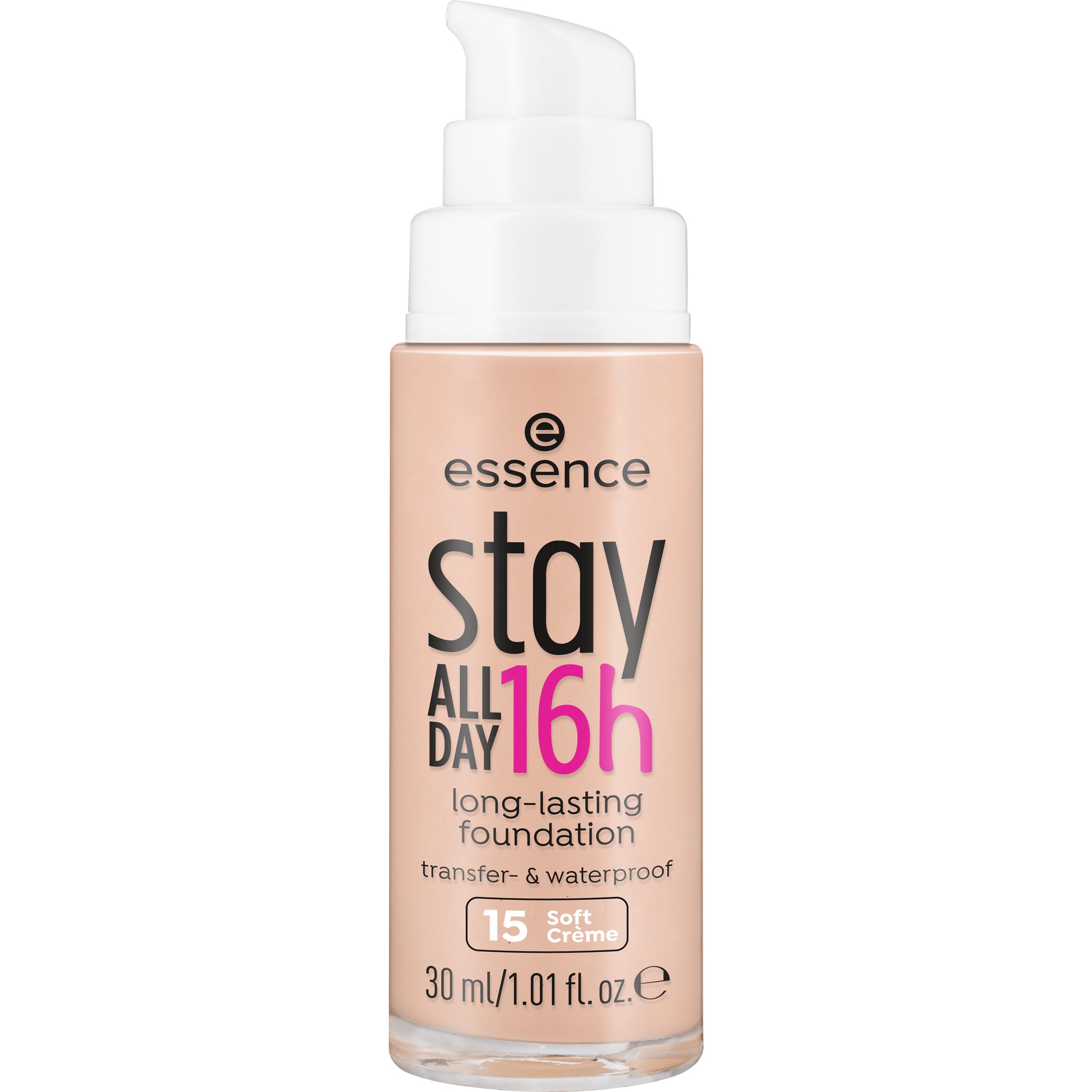 Voir la diapositive 2 : ESSENCE Stay All Day 16H Fond de teint fluide longue tenue waterproof 15 soft crème 30ml