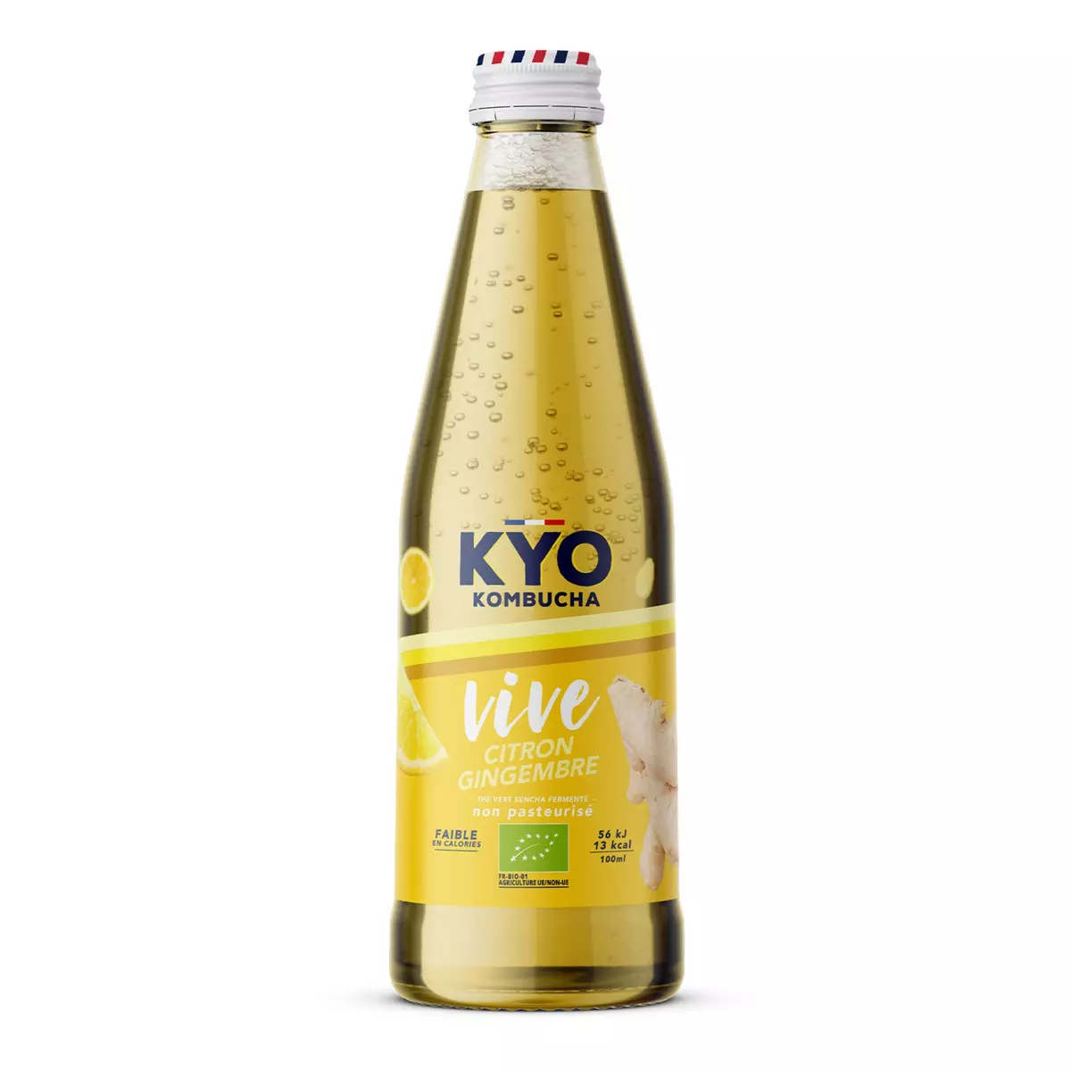 KYO Boisson gazeuse à base de thé vert citron gingembre bio 50cl