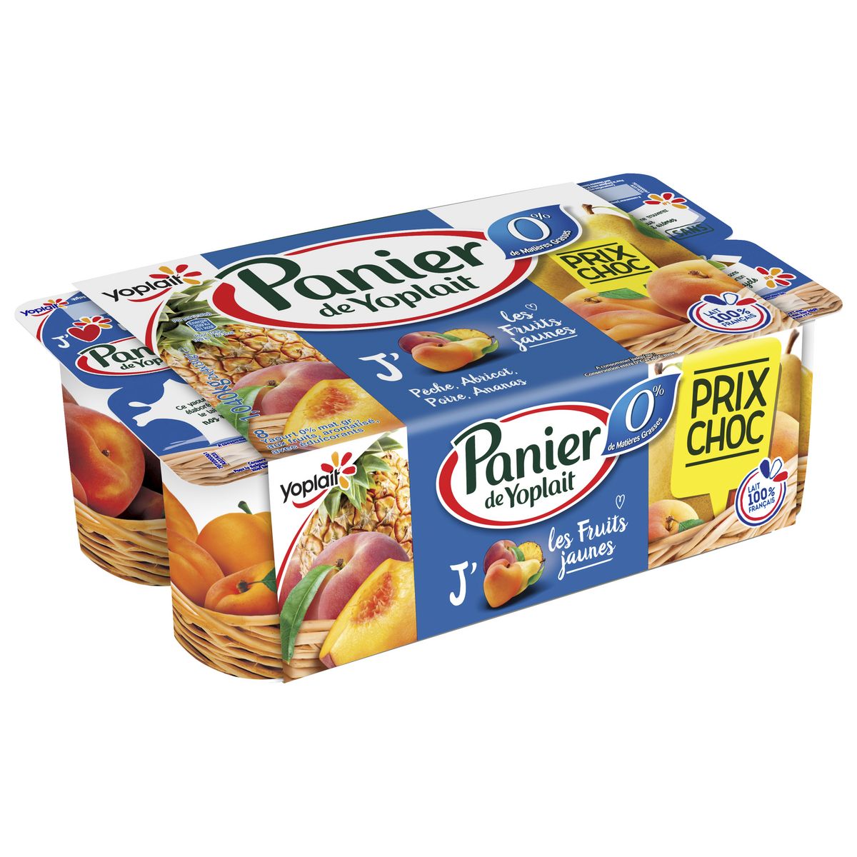 PANIER DE YOPLAIT Yaourts aux fruits jaunes 0%mg 8x130g
