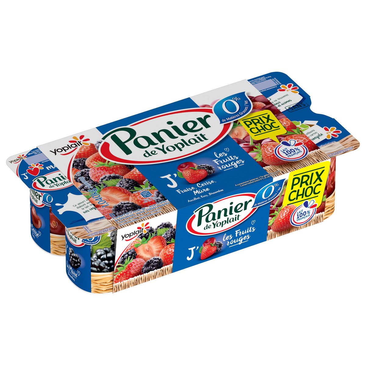 PANIER DE YOPLAIT Yaourt aux fruits rouges 0%mg 8x130g