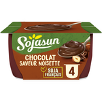 SOJASUN Dessert végétal au soja chocolat saveur noisette 4x100g