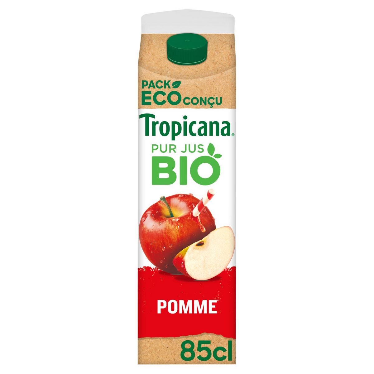 TROPICANA Pur jus de pomme bio 85cl
