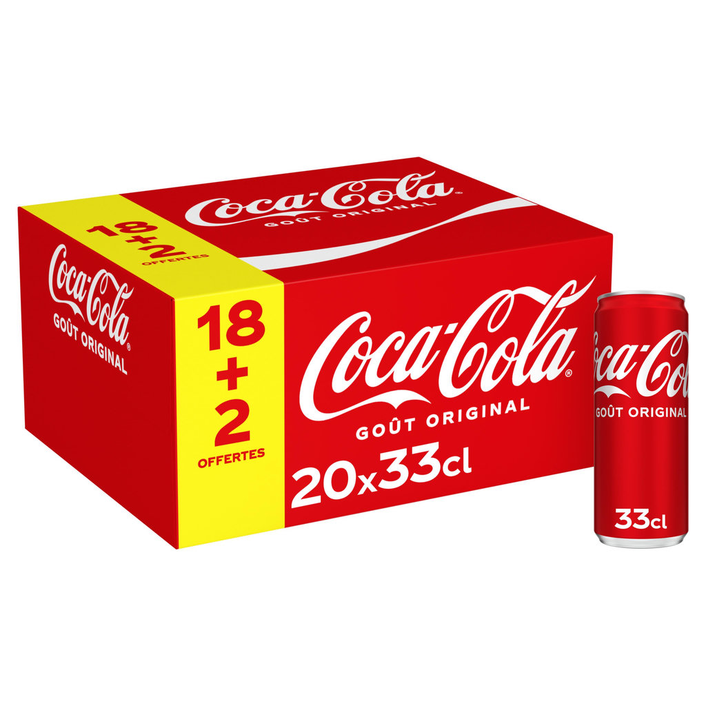 COCA-COLA Boisson gazeuse aux extraits végétaux boîtes +2 offertes 18x33cl