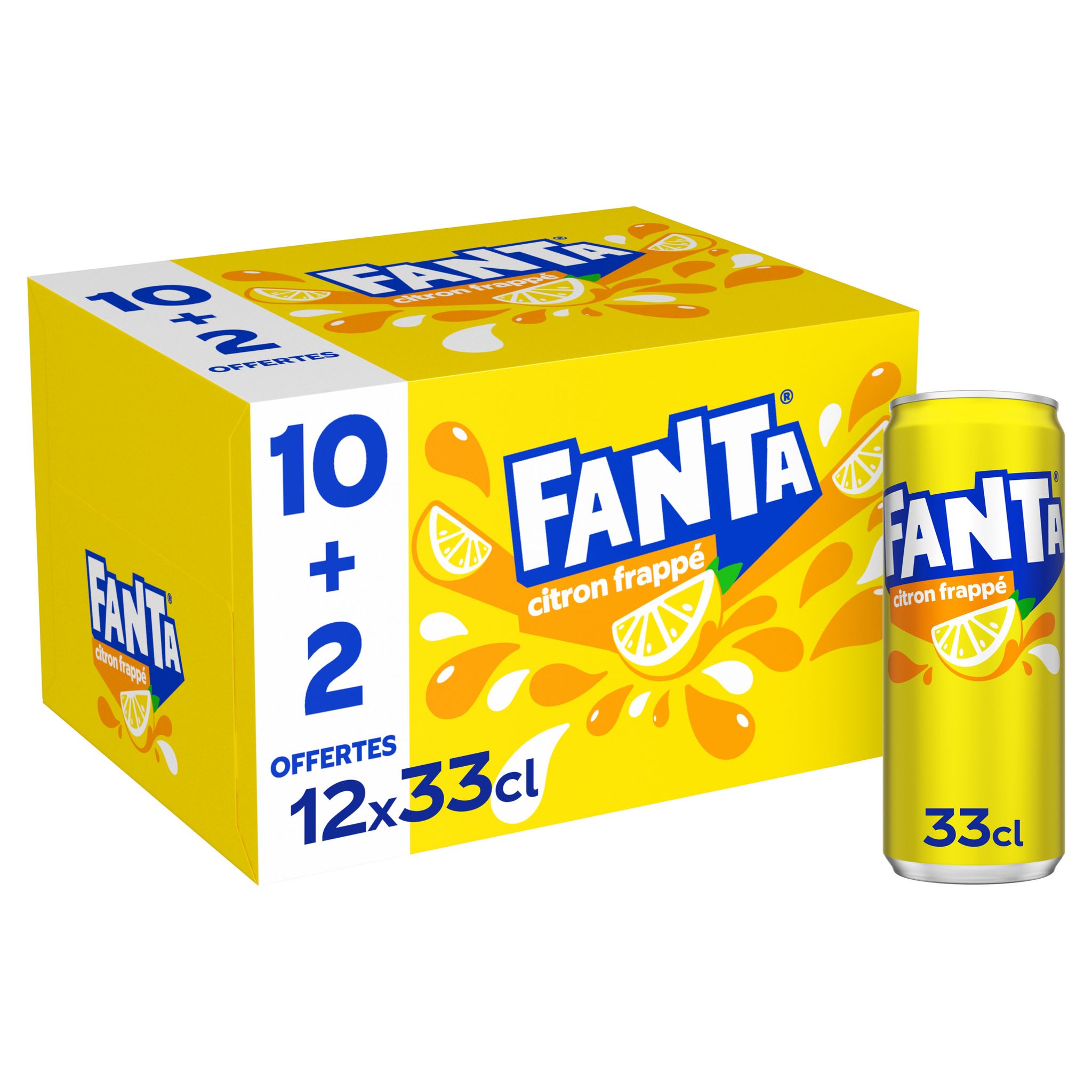 FANTA Boisson gazeuse aromatisée citron frappé boîtes 10+2 offertes 12x33cl