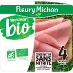 FLEURY MICHON Jambon simplement bio sans nitrite 4 tranches 120g