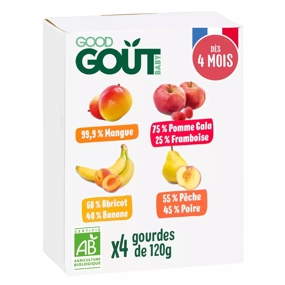 Good Gout Compote de mangue bio en gourde - Dessert Bébé dès 4 mois