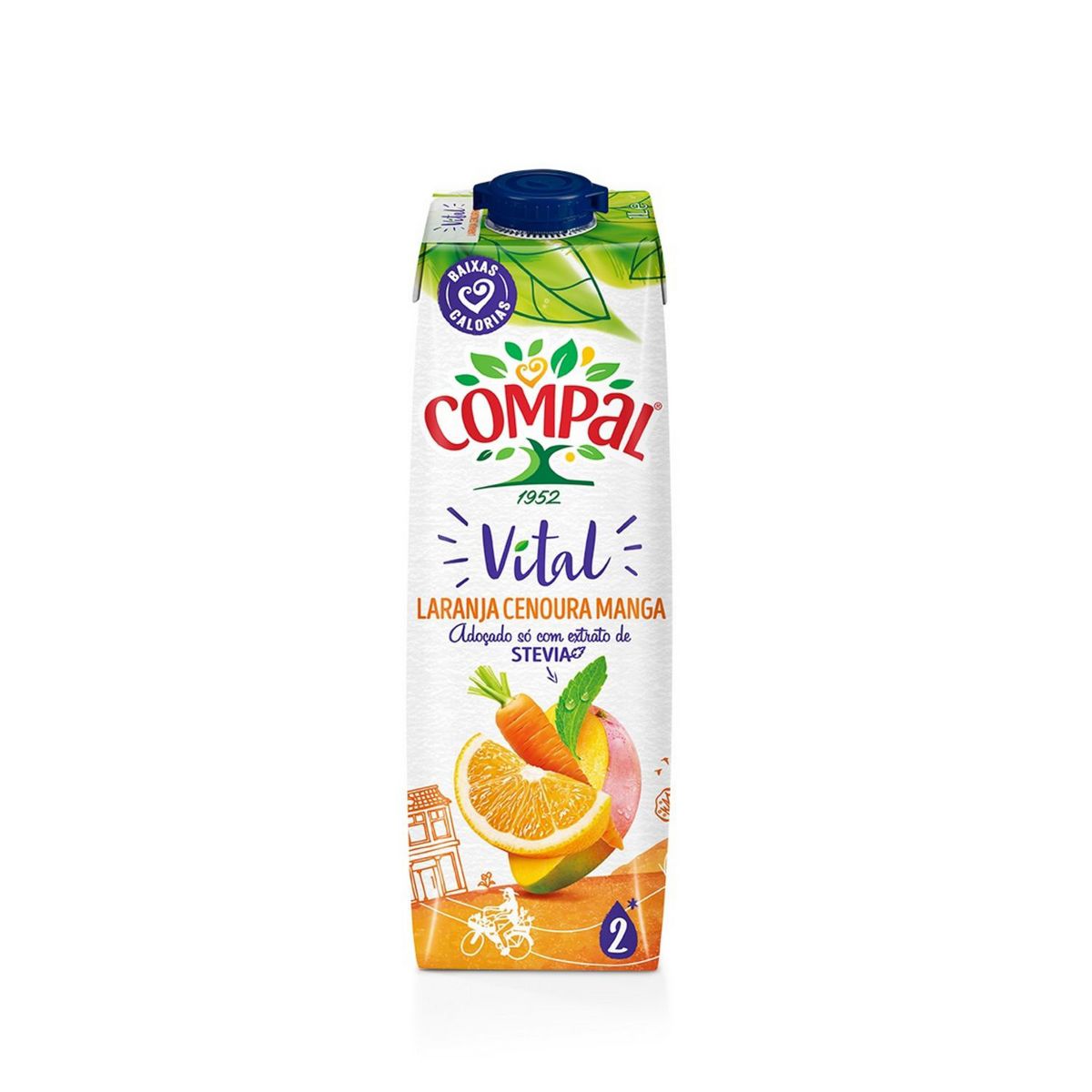 COMPAL Vital Jus d'orange carotte et mangue brick  1l