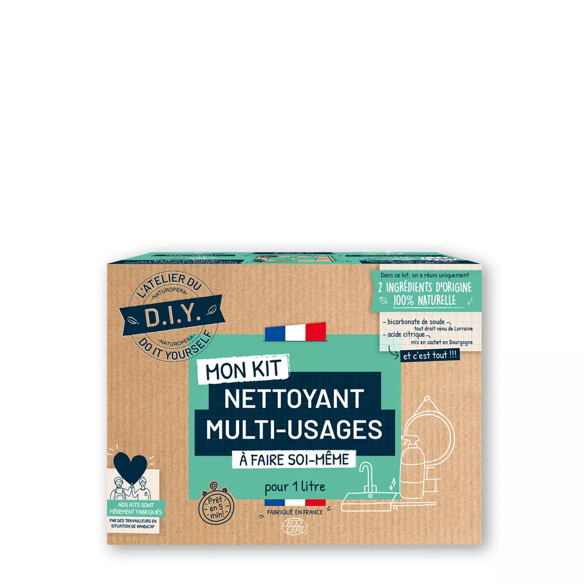 L'ATELIER DU D.I.Y Mon Kit nettoyant multi-usages à faire soi-même Pour 1l 1 kit