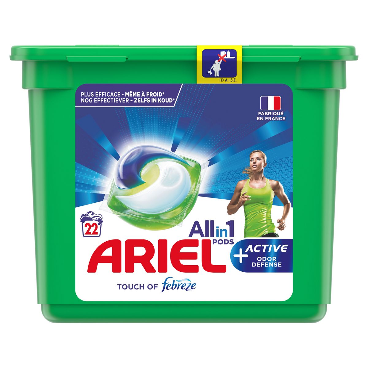 ARIEL Pods capsules de lessive tout en 1 active 22 capsules