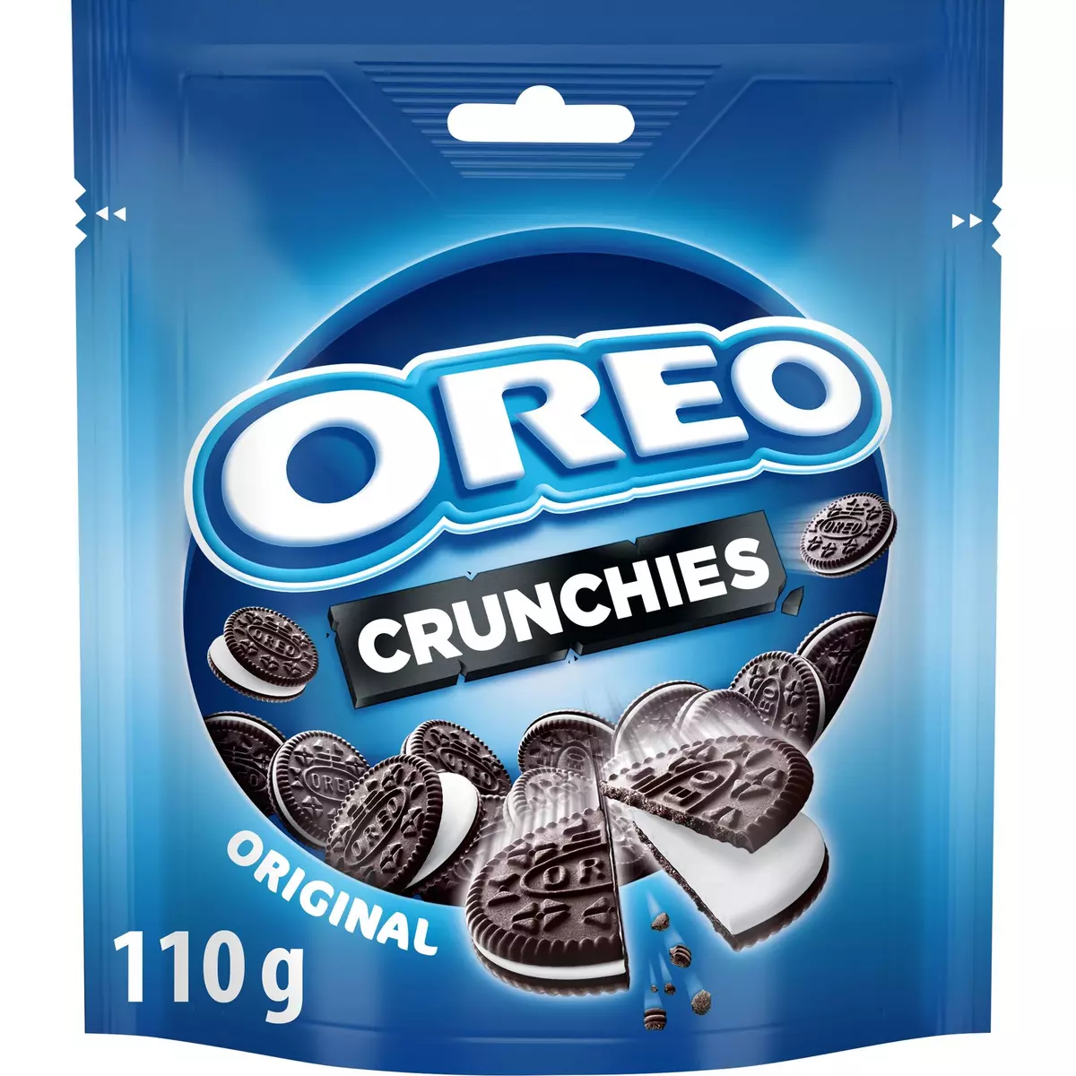 OREO Crunchies mini biscuits cacaotés fourrés vanille 110g