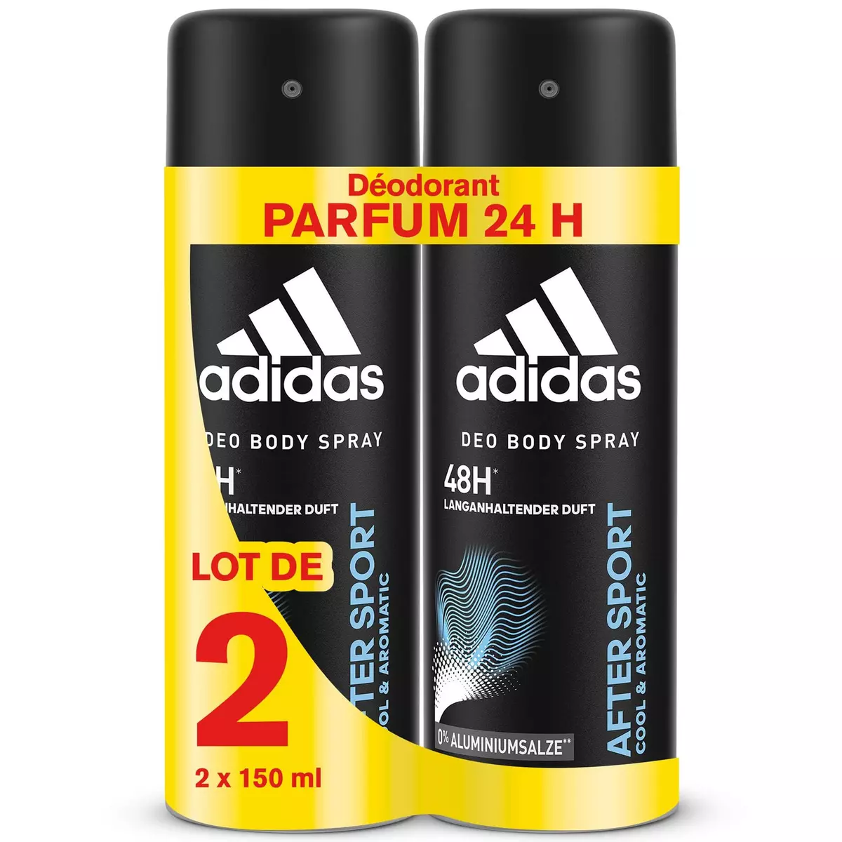 ADIDAS After sport déodorant spray 48h 2x150ml