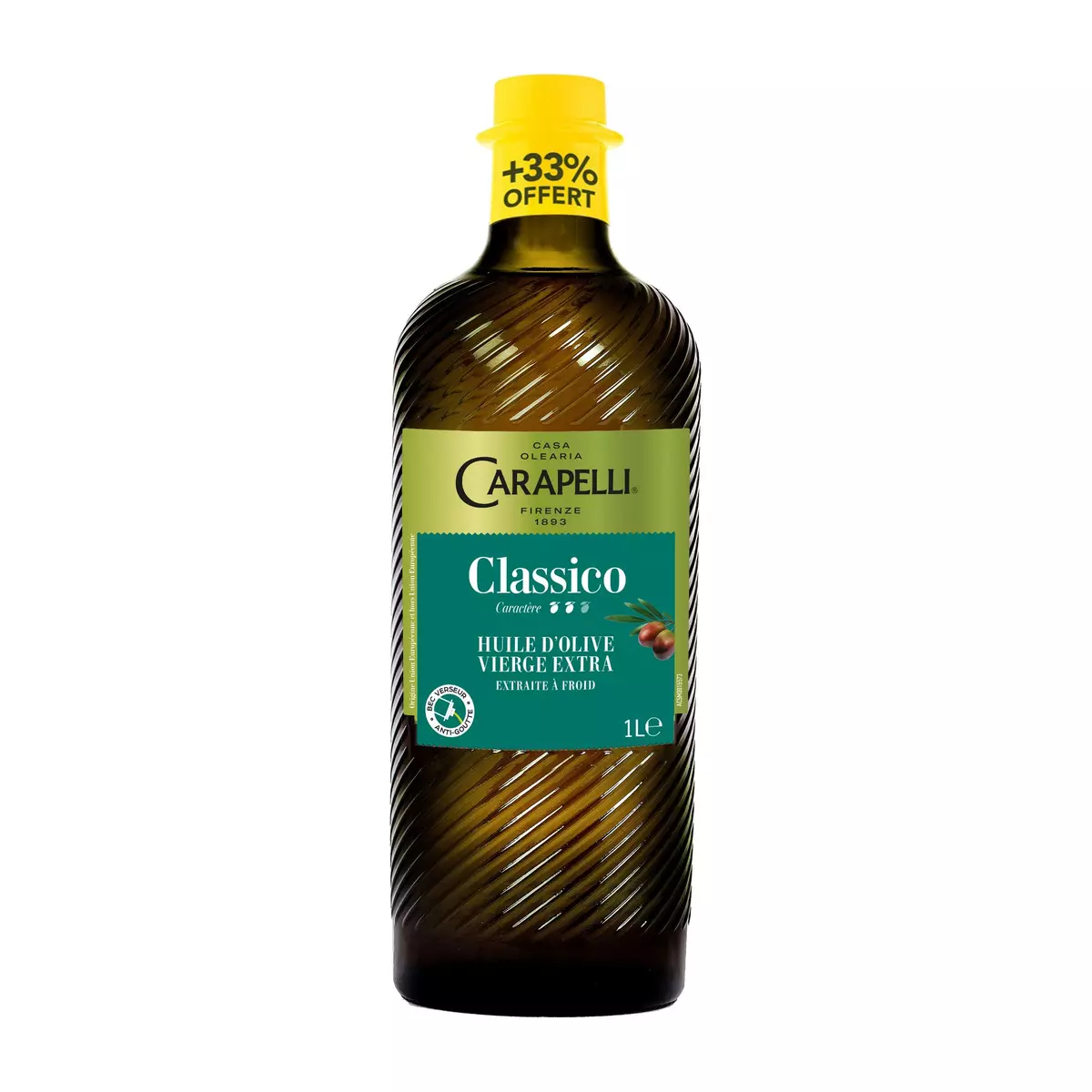 CARAPELLI Classico huile d'olive vierge extra 75cl+33% offert 1l