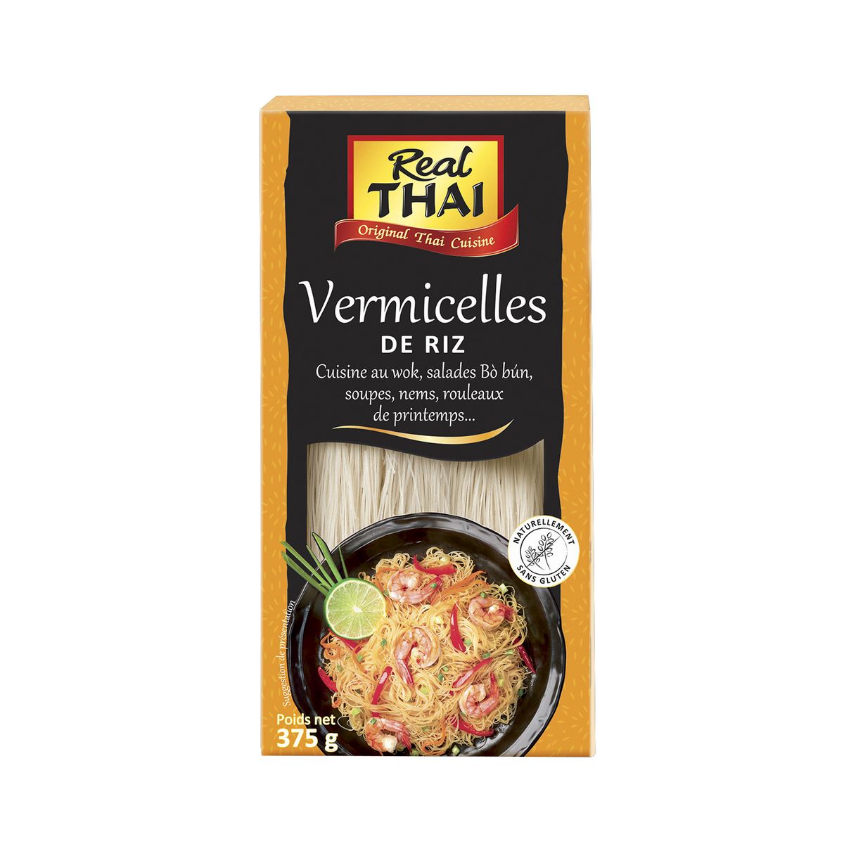 REAL THAI Vermicelle de riz naturellement sans gluten 375g