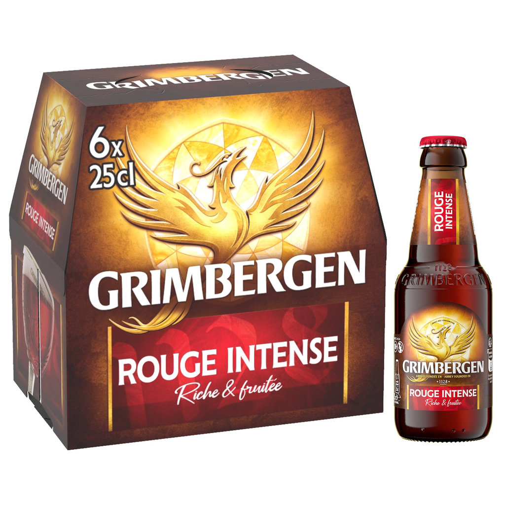 GRIMBERGEN Bière aromatisée fruits rouges 5.5% pack bouteilles 6x25cl
