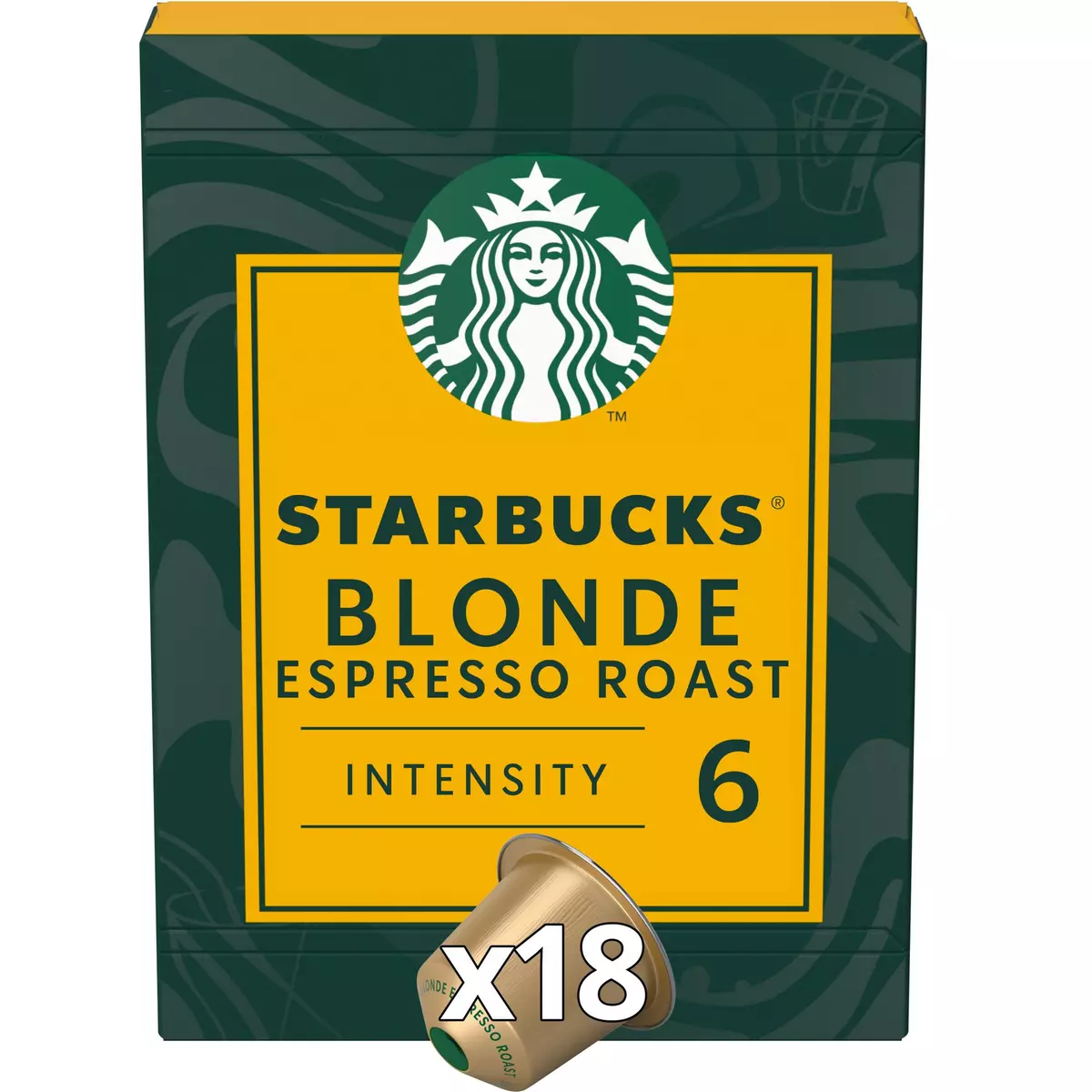 STARBUCKS Capsules de café blonde espresso roast intensité 6 compatibles Nespresso 18 capsules 94g
