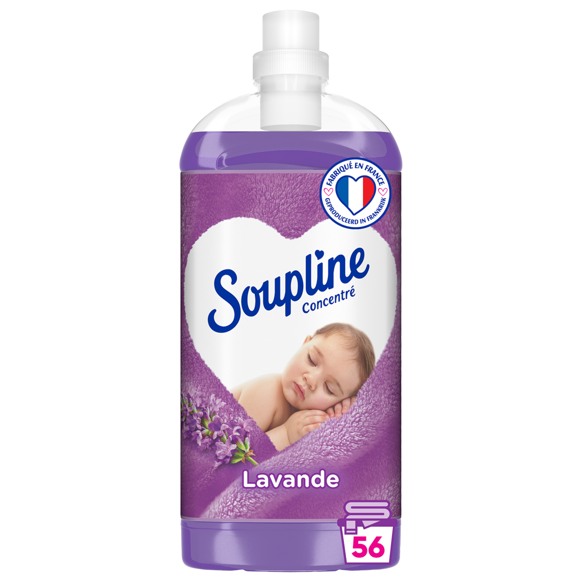 SOUPLINE Assouplissant concentré lavande 64 lavages 1,3l