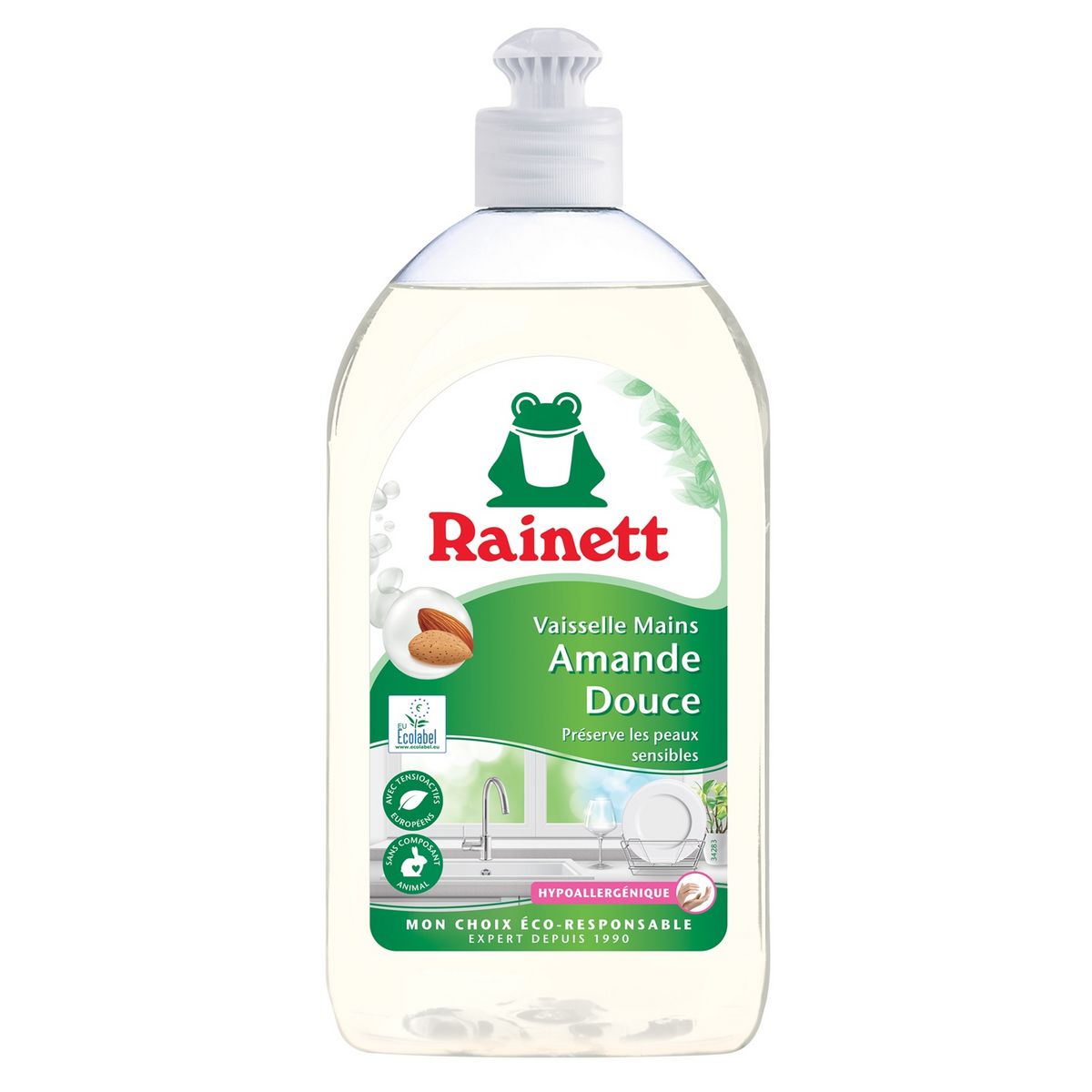 RAINETT Liquide vaisselle mains écologique à l'amande douce 500ml
