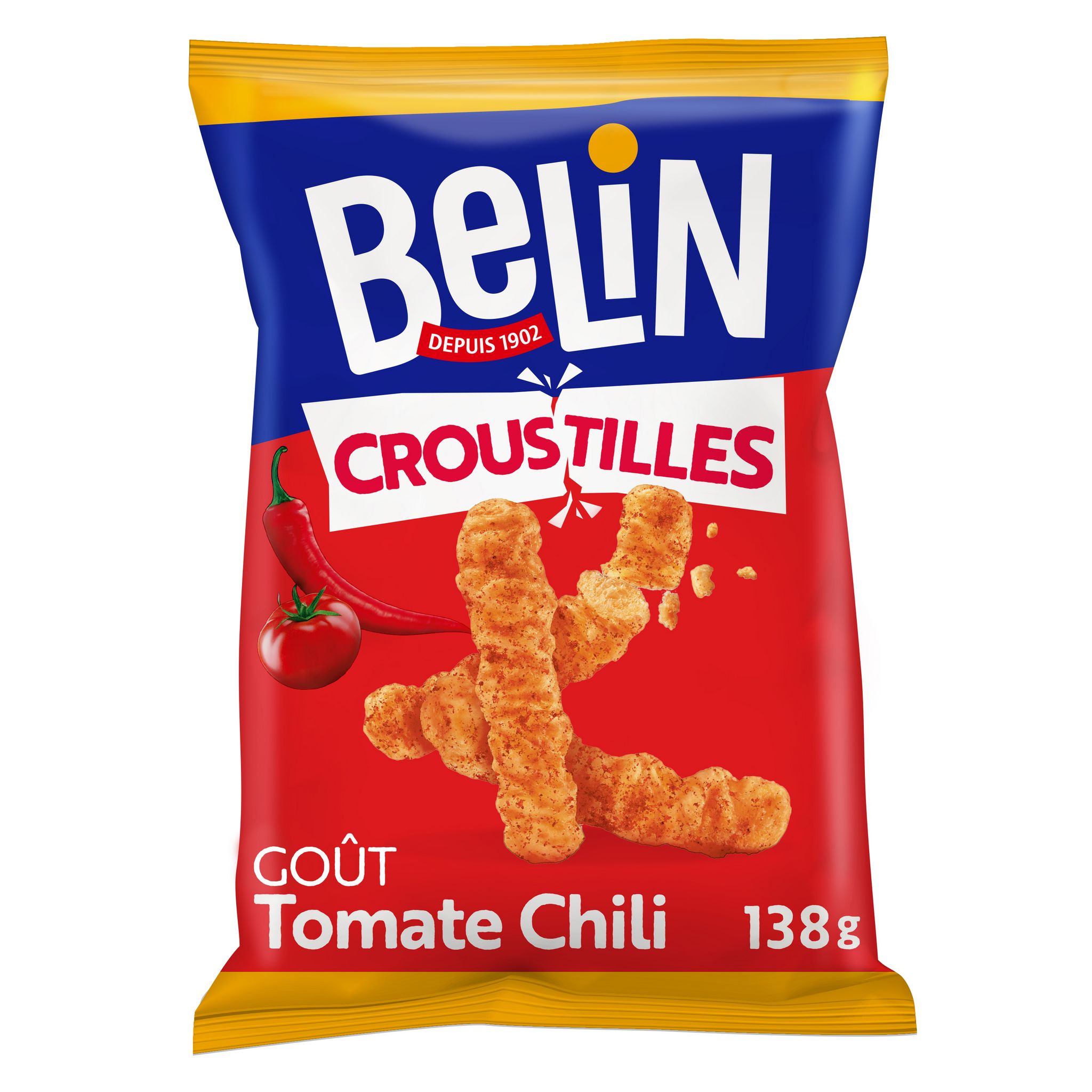 BELIN Biscuits salés croustilles goût tomate chili 138g
