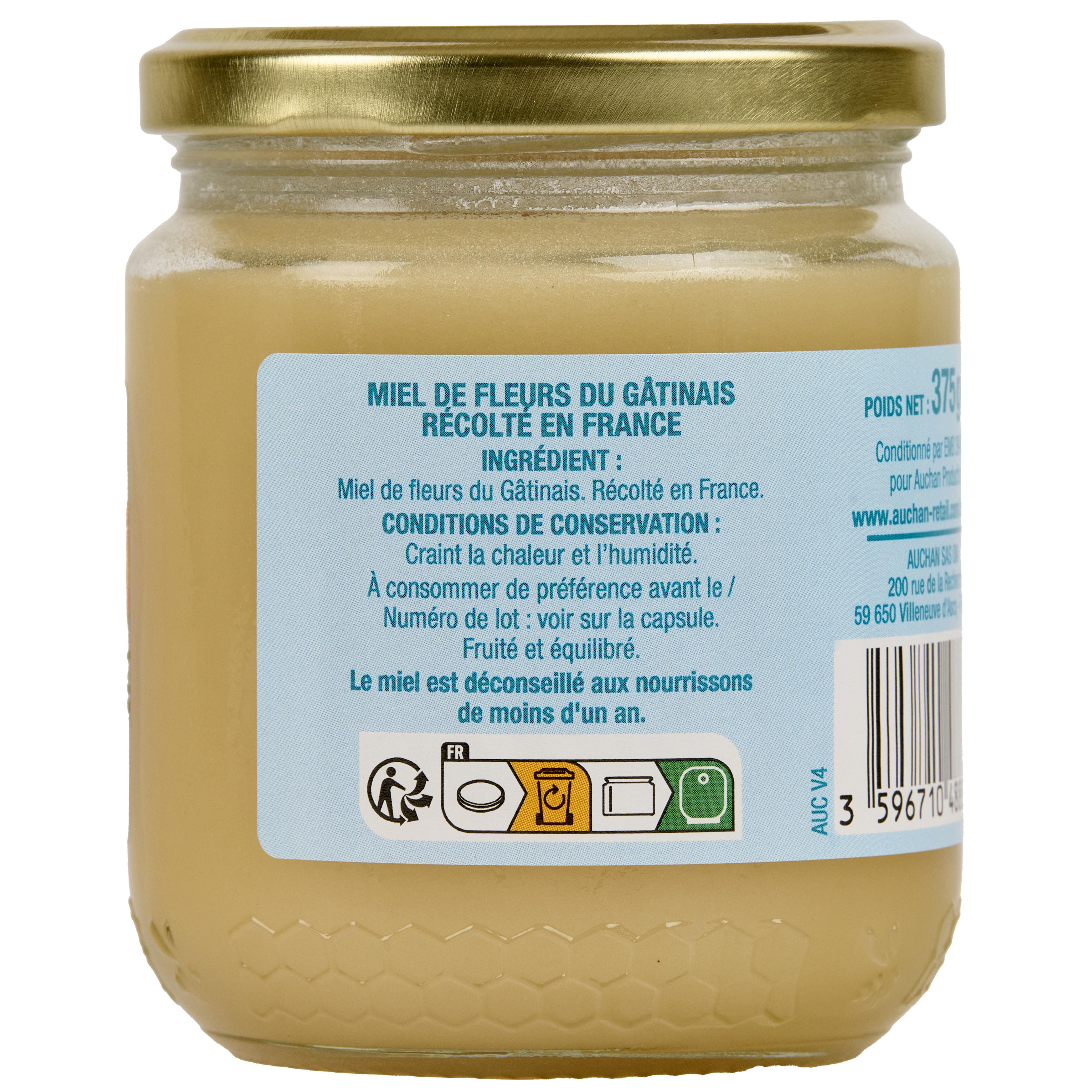 Voir la diapositive 2 : AUCHAN GOURMET CULTIVONS LE BON Miel crémeux de fleurs du Gâtinais 375g