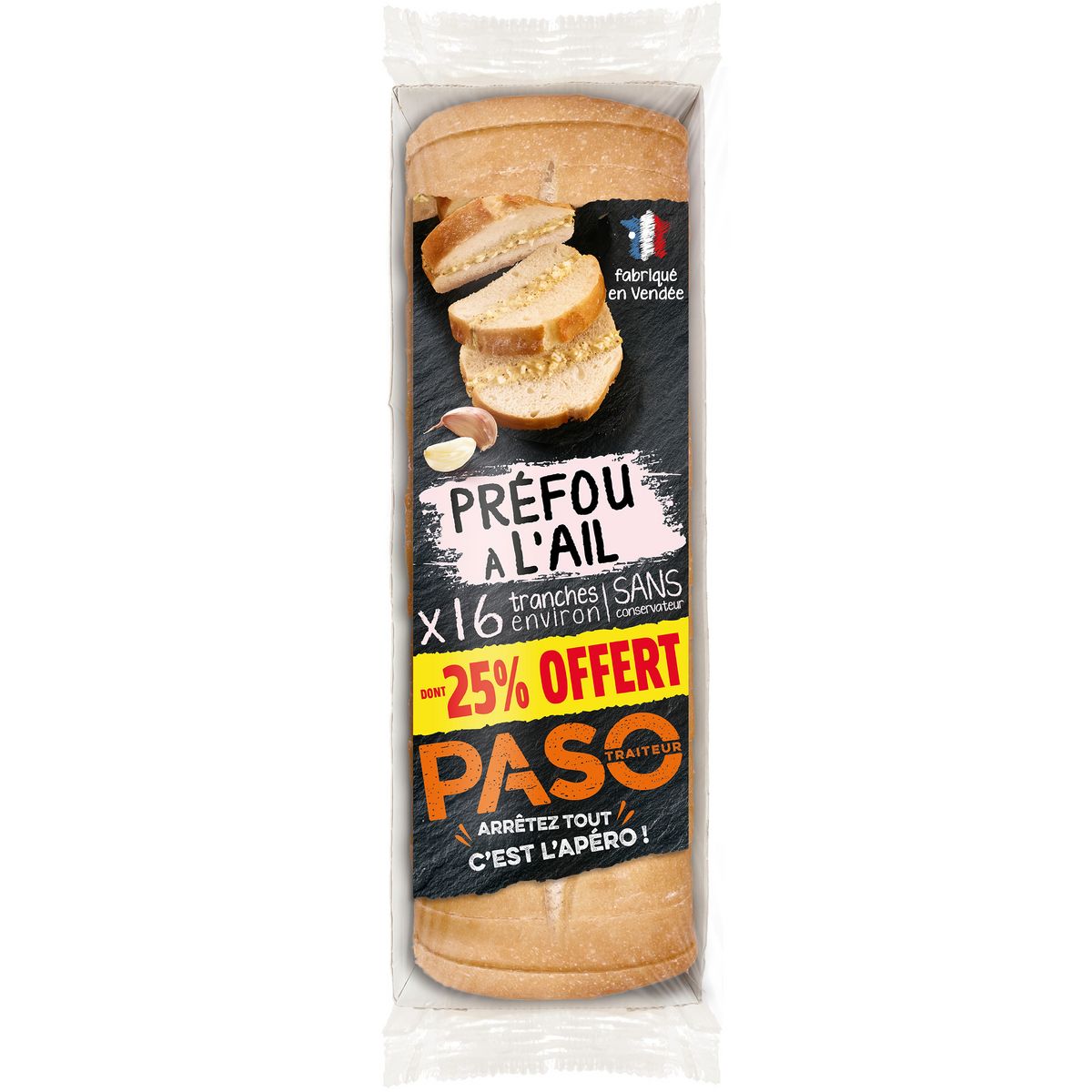 PASO Préfou à l'ail dont 25% offert 350g