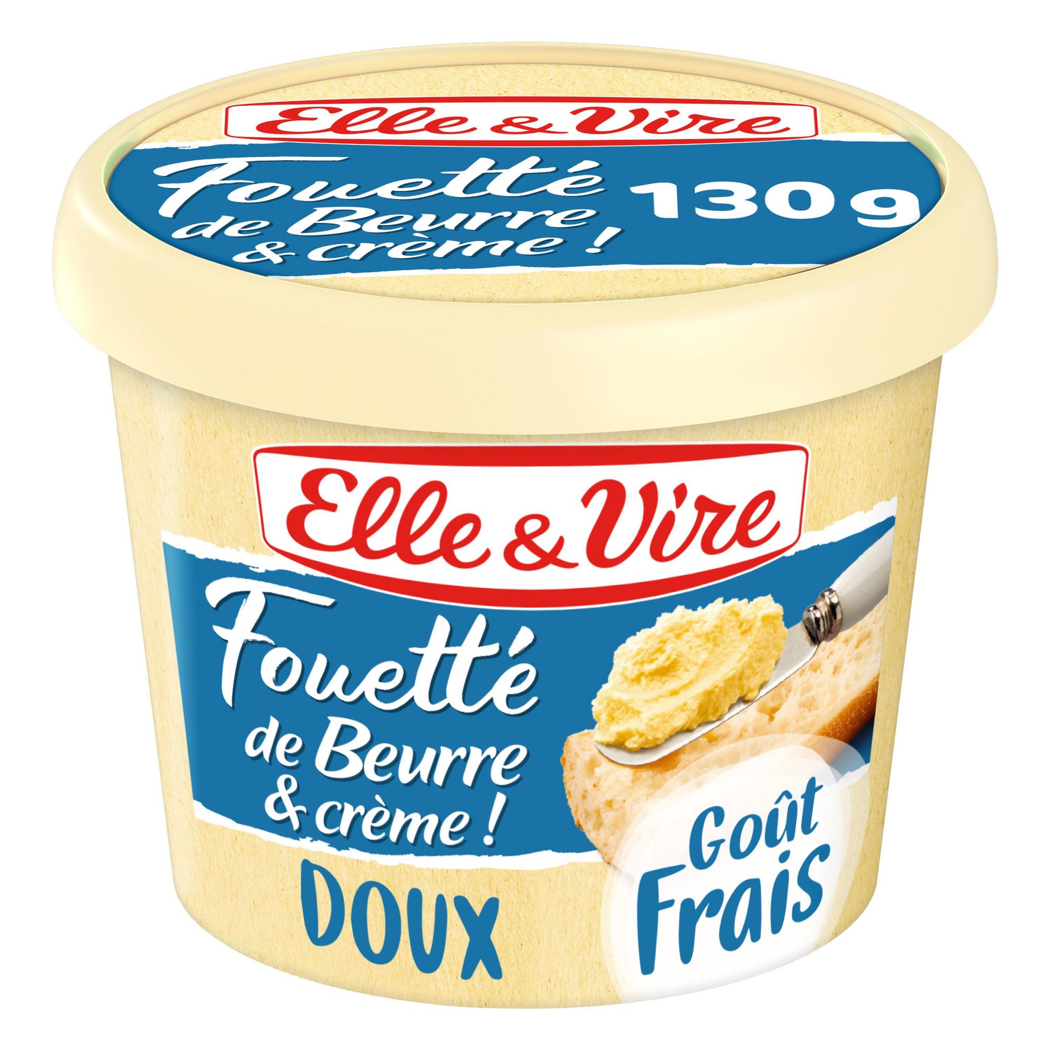 Voir la diapositive 2 : ELLE & VIRE Fouetté de beurre doux 63%MG 130g