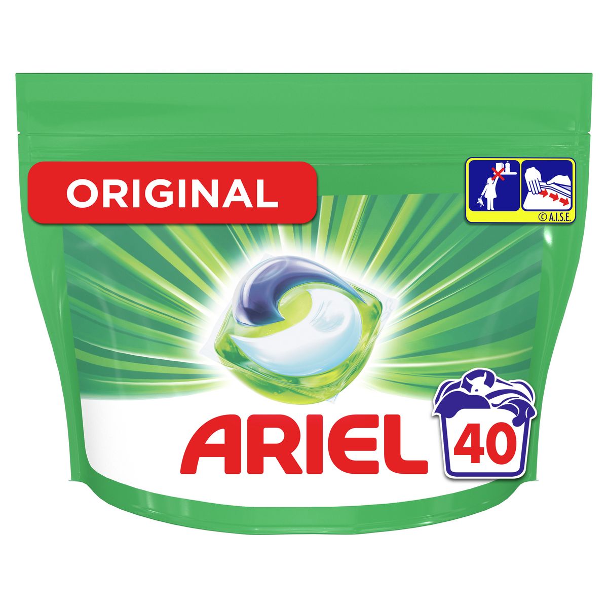 ARIEL Pods capsules de lessive tout en 1 original 40 capsules