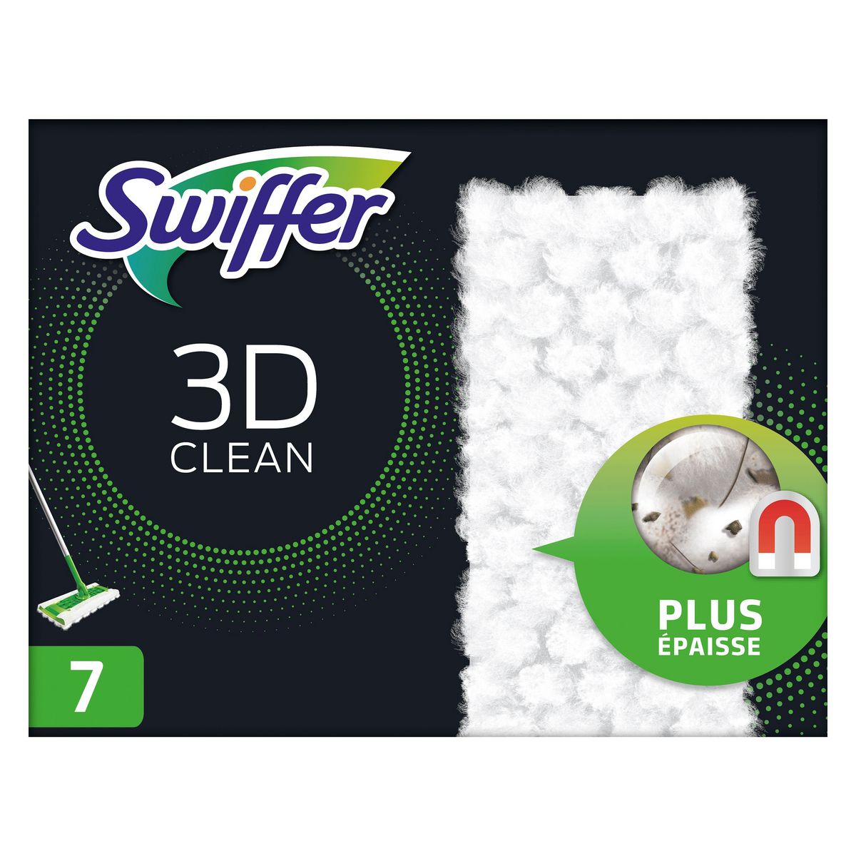 SWIFFER Recharges lingettes 3D clean 7 pièces
