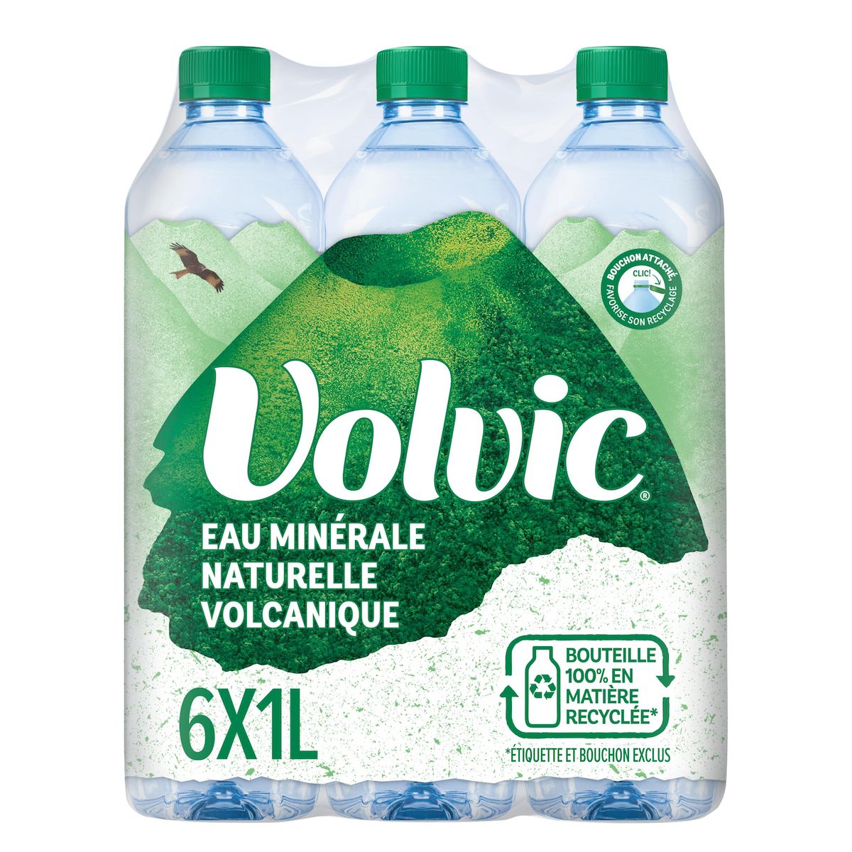 VOLVIC Eau minérale naturelle plate 6x1l