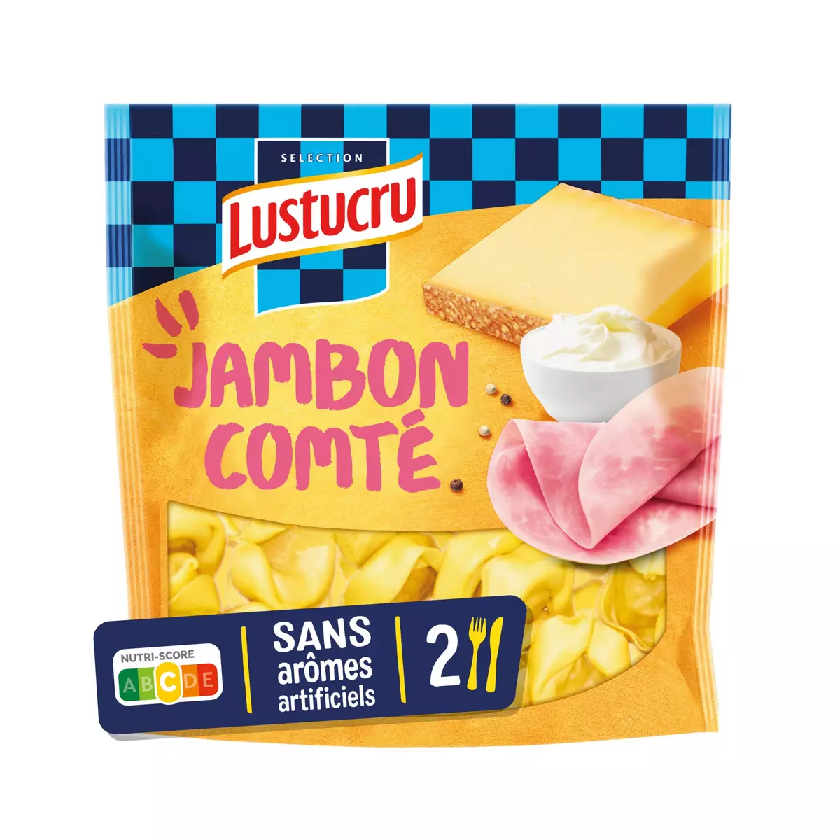 LUSTUCRU Tortellini jambon de Paris comté 2 portions 250g